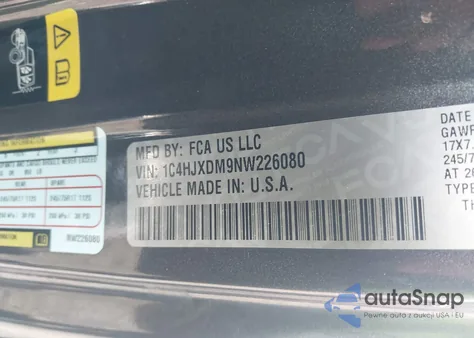 2022 Jeep Wrangler Unlimited Sport S 4X4 из США, поврежденный, VIN 1C4HJXDM9NW226080